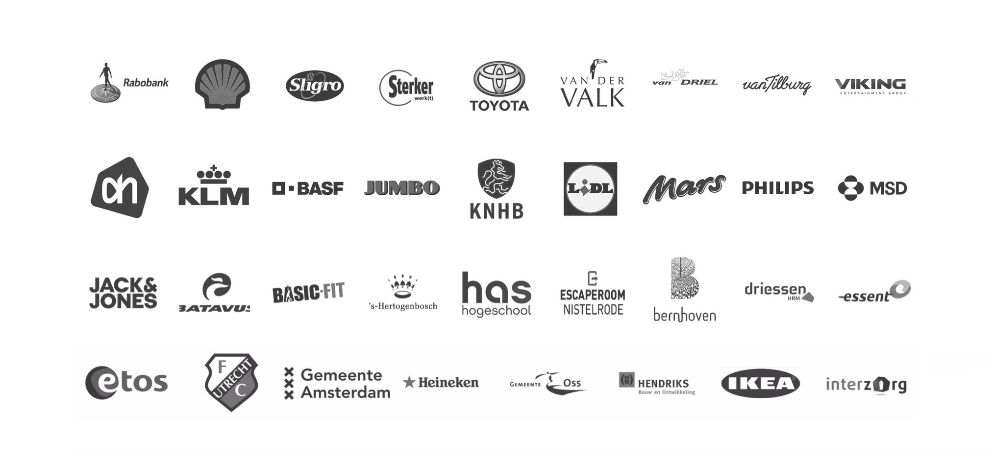 Logo's van bedrijven die deel namen aan een Percussie4Fun workshop